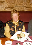 Becca and the feast of wild boar.