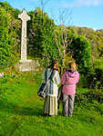 Celtic cross on castle grounds