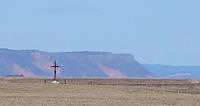 Blomidon, with the Iron Cross in the foreground commemorating the deportation of the Acadians in 1755
