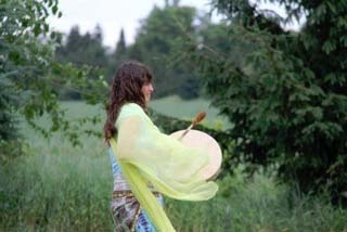 Lori Folkins drumming