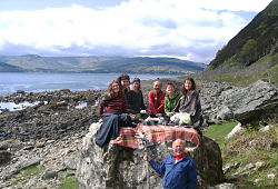 Tour group on Holy Island