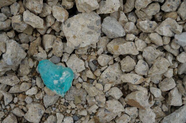 A piece of glass on the site of the former PPG glass factory in Owen Sound.
