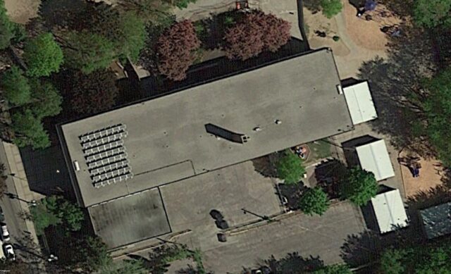 The roof of Kew Beach School before the Installation of the new solar array